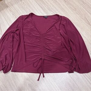 Express Red Blouse with Elegant Design